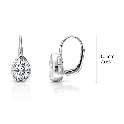 Solitaire CZ Earrings in Gold Flashed Sterling Silver, 2 Pairs