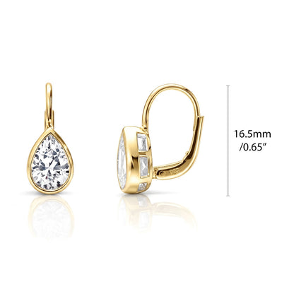 Solitaire CZ Earrings in Gold Flashed Sterling Silver, 2 Pairs