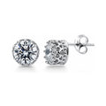 Solitaire Cartilage CZ Cartilage Stud Earrings in Sterling Silver, Rhodium Plated
