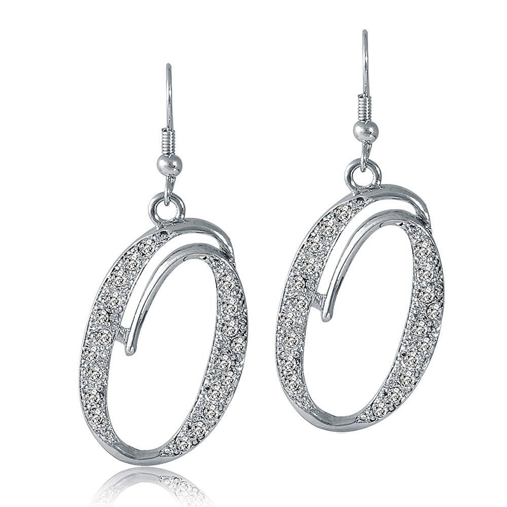 Initial Letter Fish Hook Dangle Earrings, O