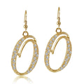 Initial Letter Fish Hook Earrings Gold-Tone, O