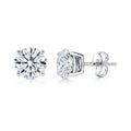 Solitaire CZ Stud Earrings in Sterling Silver, 9mm