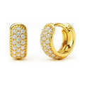 Dome CZ Mini Huggie Earrings in Sterling Silver 0.5 inch, Yellow Gold Flashed