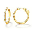CZ Small Inside-Out Hoop Earrings in Sterling Silver 0.8 inch, Gold Flashed