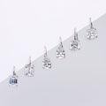 Flatlay view of Solitaire 4ct Cushion CZ Leverback Earrings in Sterling Silver, Yellow Gold Flashed
