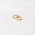 Flatlay view of Small Hoop Earrings in Sterling Silver 0.6 inch, Yellow Gold Flashed