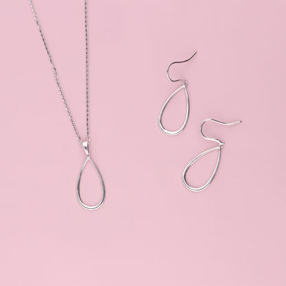 Teardrop Fish Hook Earrings in Sterling Silver