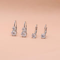 Flatlay view of 2-Stone CZ Leverback Earrings in Sterling Silver, Yellow Gold Flashed