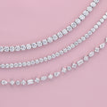 Flatlay view of CZ Tennis Bracelet, Rhodium Plated / 6.5 inch