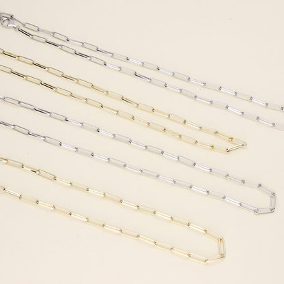 Evil Eye Paperclip CZ Layered Necklace Set in Sterling Silver