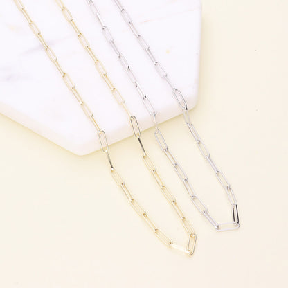 Evil Eye Paperclip CZ Layered Necklace Set in Sterling Silver
