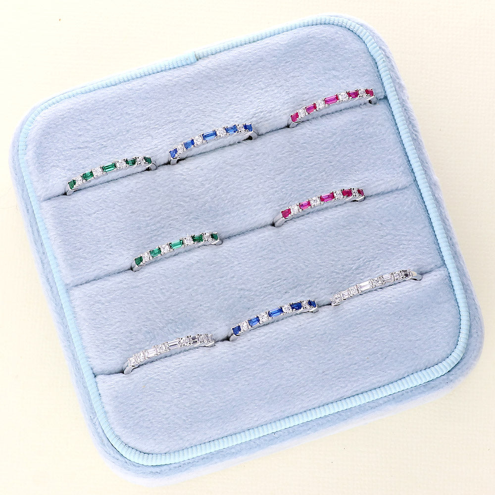 Flatlay view of Art Deco CZ Eternity Ring in Sterling Silver, 12 of 13