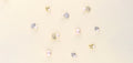 Flatlay view of Leaf Imitation Pearl Stud Earrings in Sterling Silver