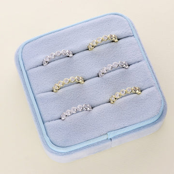 Bubble Bezel Set CZ Eternity Ring in Gold Flashed Sterling Silver
