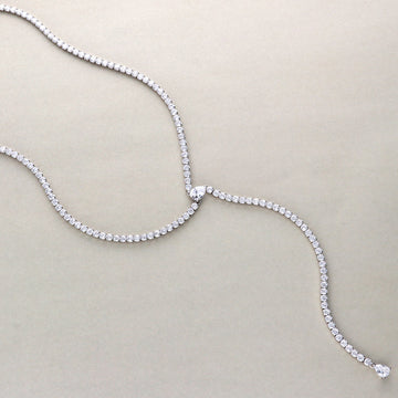 CZ Lariat Necklace in Sterling Silver