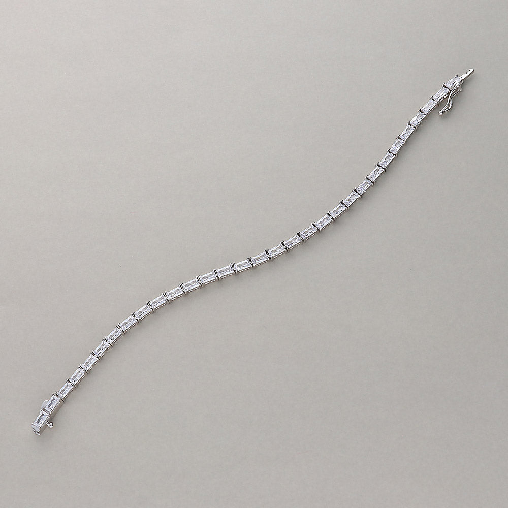 Flatlay view of Baguette CZ Tennis Bracelet in Sterling Silver, 6 of 14