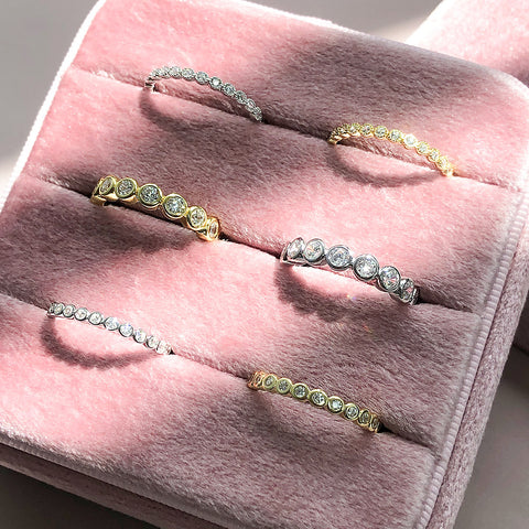 Bubble Eternity Ring Style R1780-01, Bubble Eternity Ring Style R1780-02 in Flatlay Display