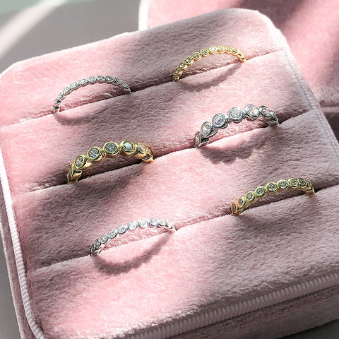 Bubble Eternity Ring Style R1780-01, Bubble Eternity Ring Style R1780-02 in Flatlay Display