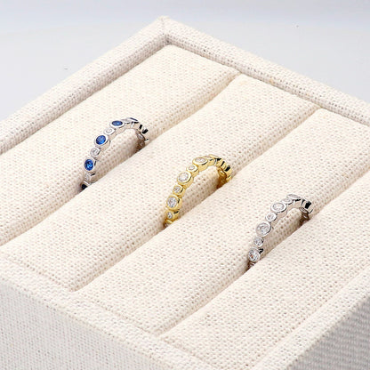 Bubble Bezel CZ Eternity Ring in Sterling Silver