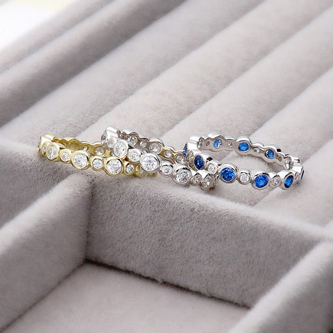 Bubble Eternity Ring Style R1827-01, Bubble Eternity Ring Style R1827-02 in Flatlay Display