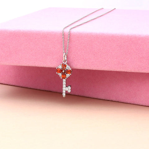 Key Pendant Necklace Style N1712-02 in Flatlay Display