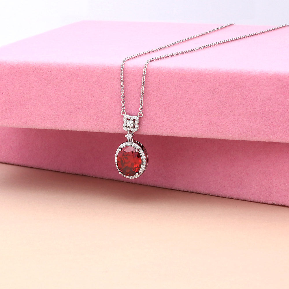 Halo Pendant Necklace Style N1713-02 in Flatlay Display