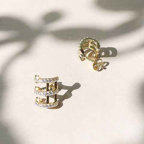 Bar Stud Earrings Style E1880-01 in Flatlay Display
