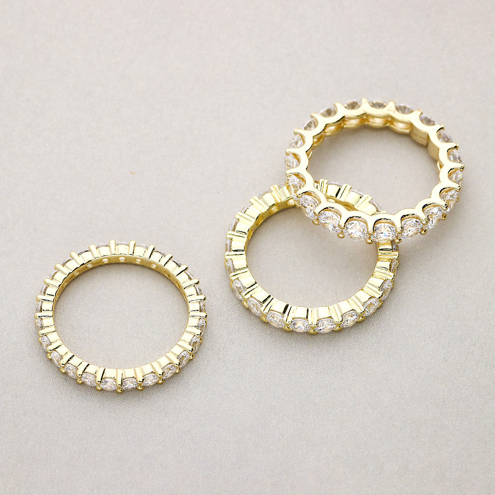 Flatlay view of Pave CZ Eternity Ring in Gold Flashed Sterling Silver, 4 of 11