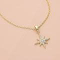 Flatlay view of North Star CZ Necklace in Sterling Silver, Yellow Gold Flashed