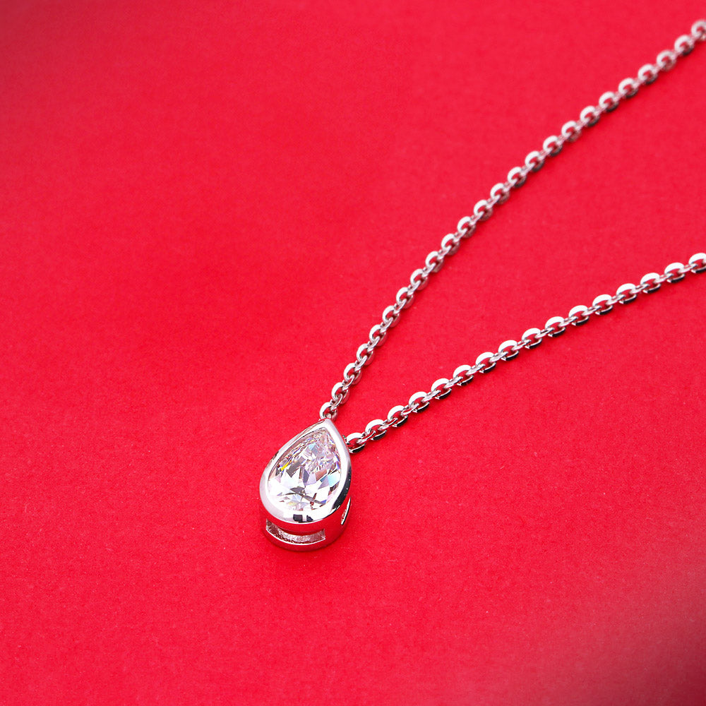 Solitaire Pendant Necklace Style N1569-01 in Flatlay Display