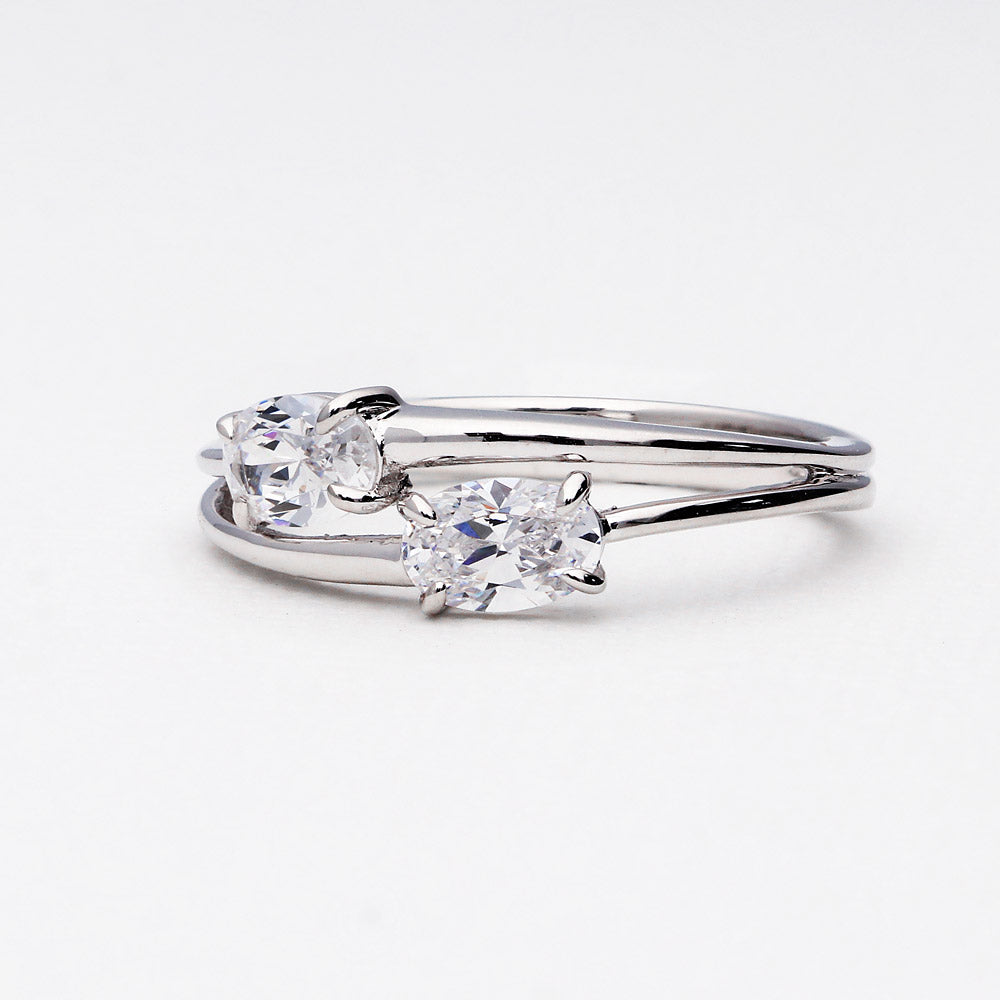 2-Stone Split Shank Ring
