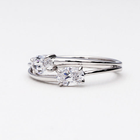 2-Stone Split Shank Ring