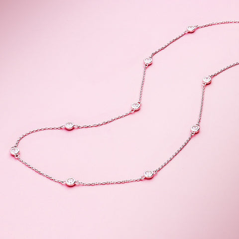 CZ by the Yard Station Necklace