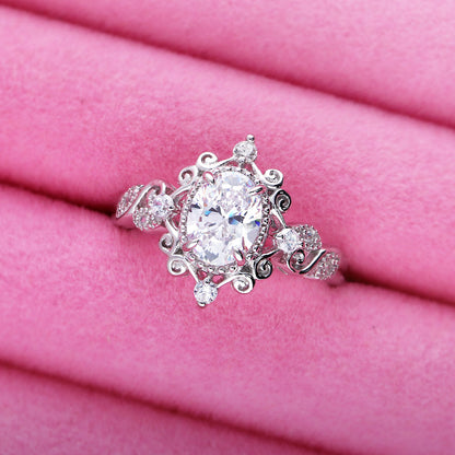 Filigree CZ Ring in Sterling Silver