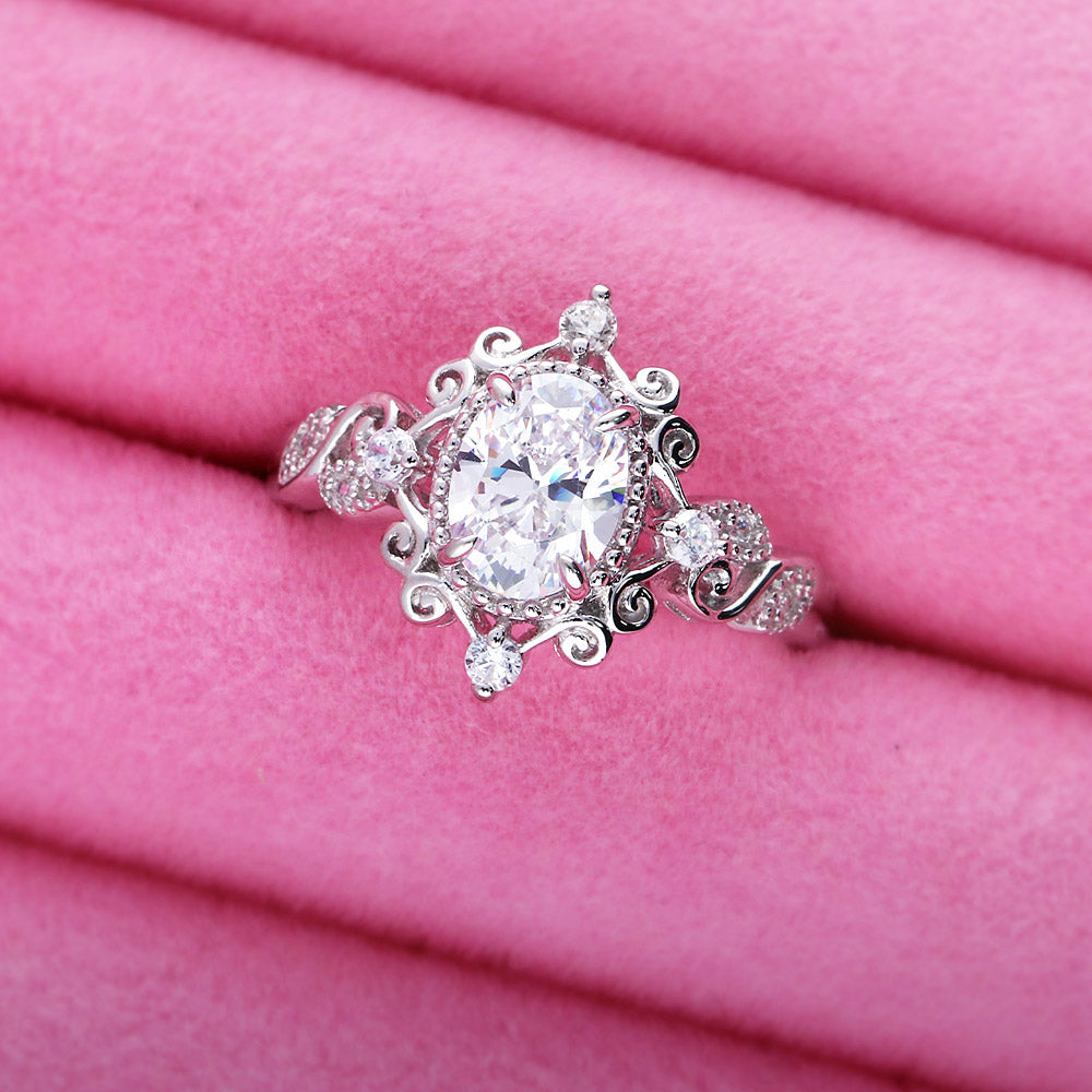 Filigree Ring Style R1909-01 in Flatlay Display