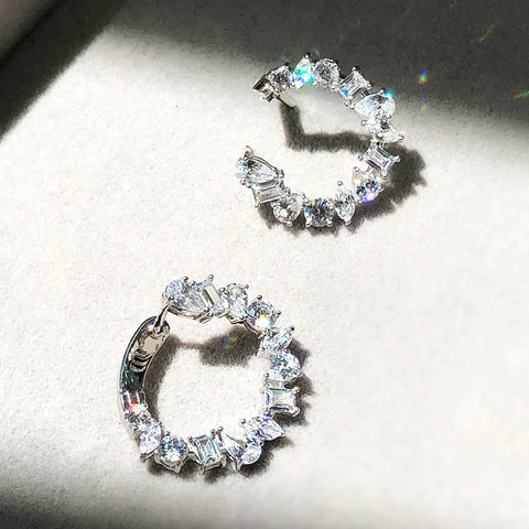 Cluster Hoop Earrings