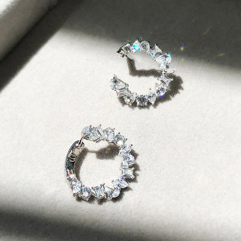 Cluster Hoop Earrings