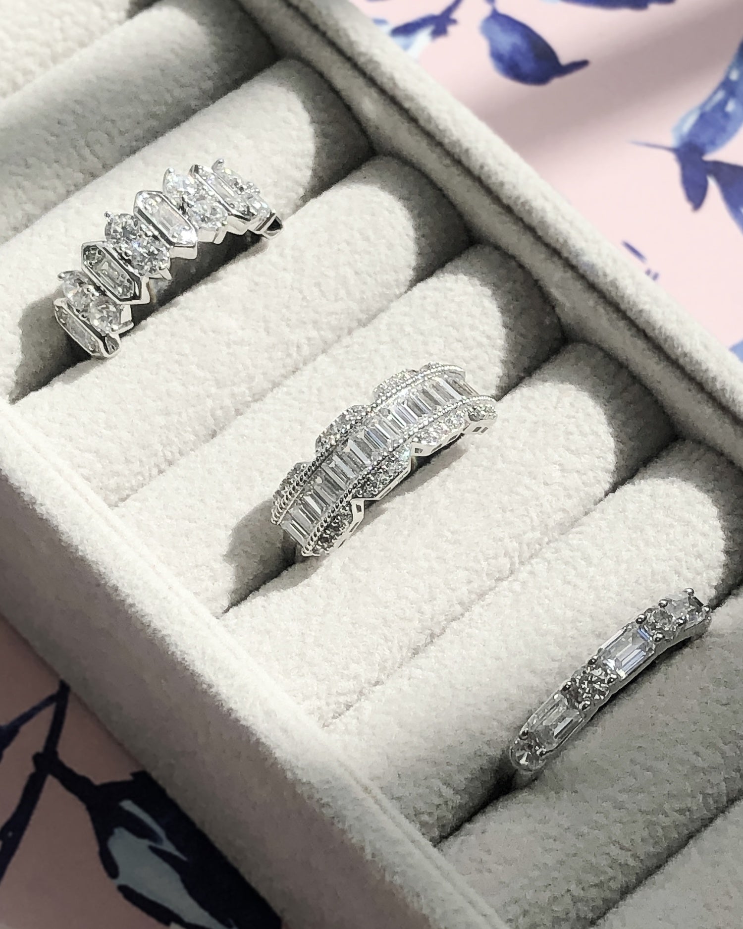 Art Deco Band Ring, Art Deco Half Eternity Ring, Cluster Band Ring
