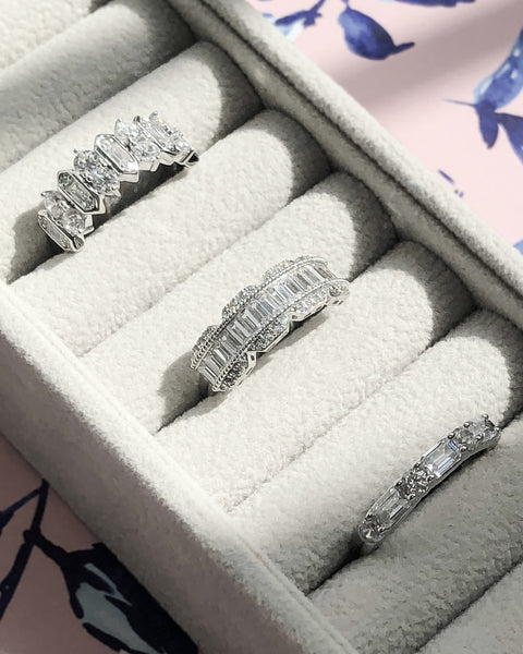 Art Deco Band Ring, Art Deco Half Eternity Ring, Cluster Band Ring