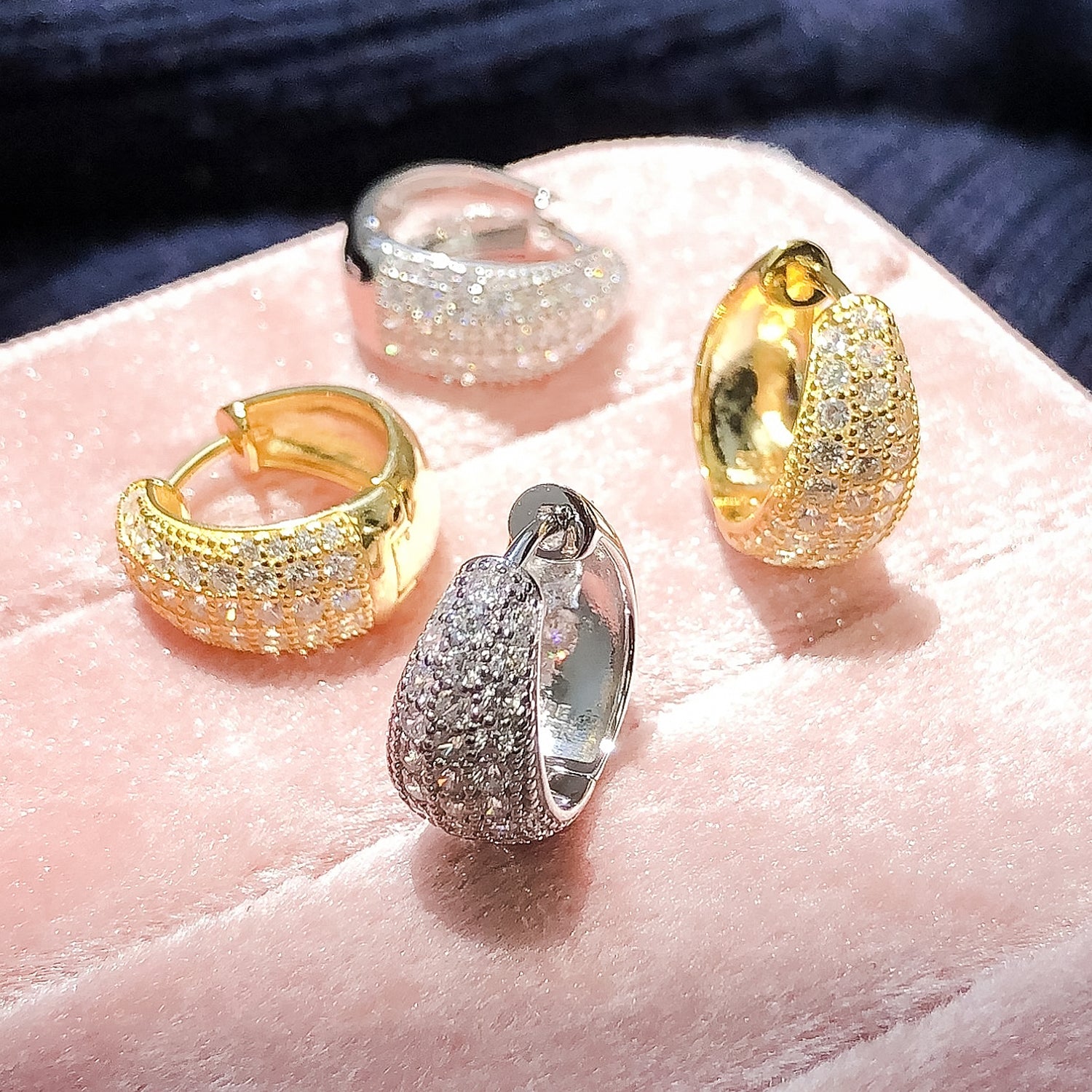 Dome Hoop Huggie Earrings
