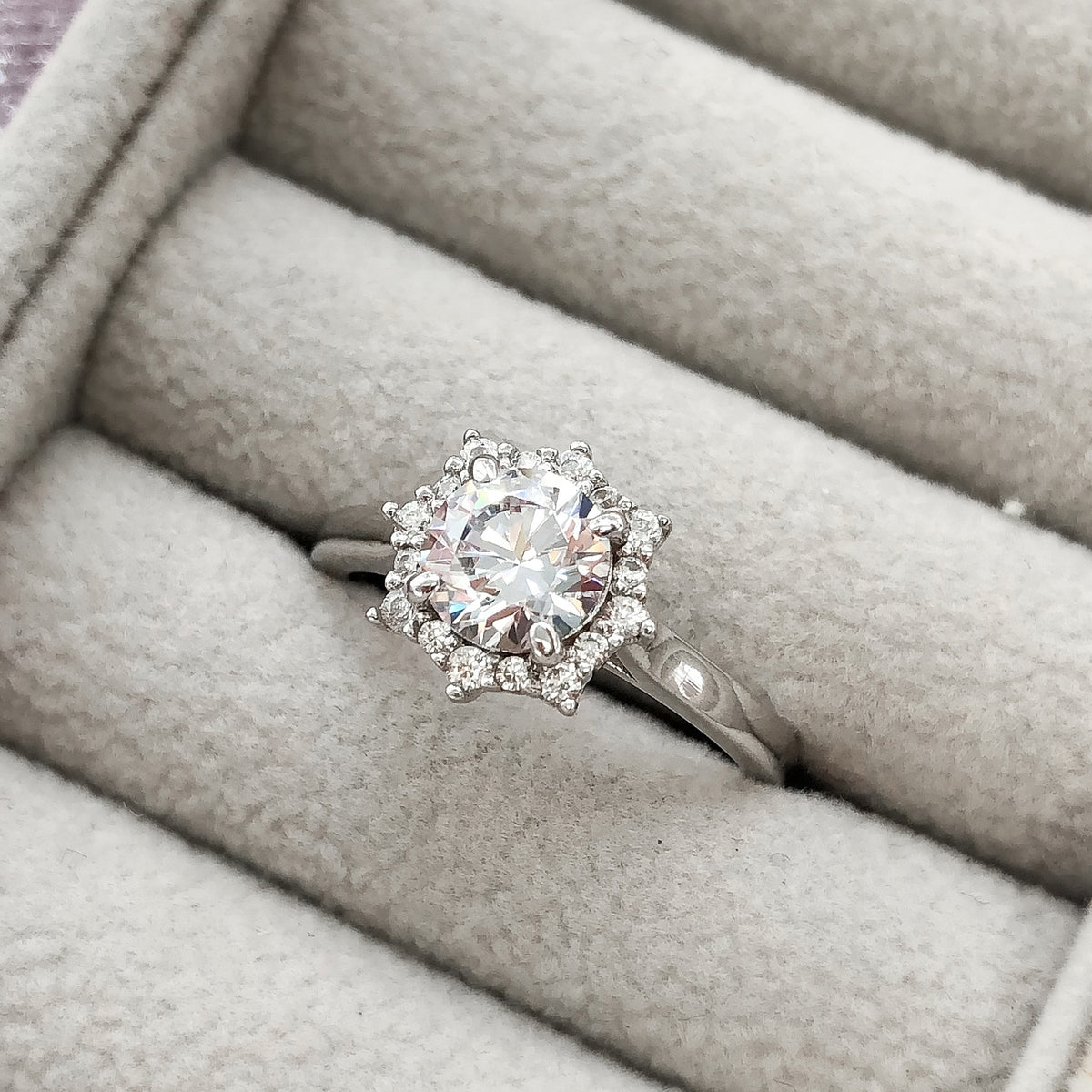Sunburst Ring Style R1381-01 in Flatlay Display