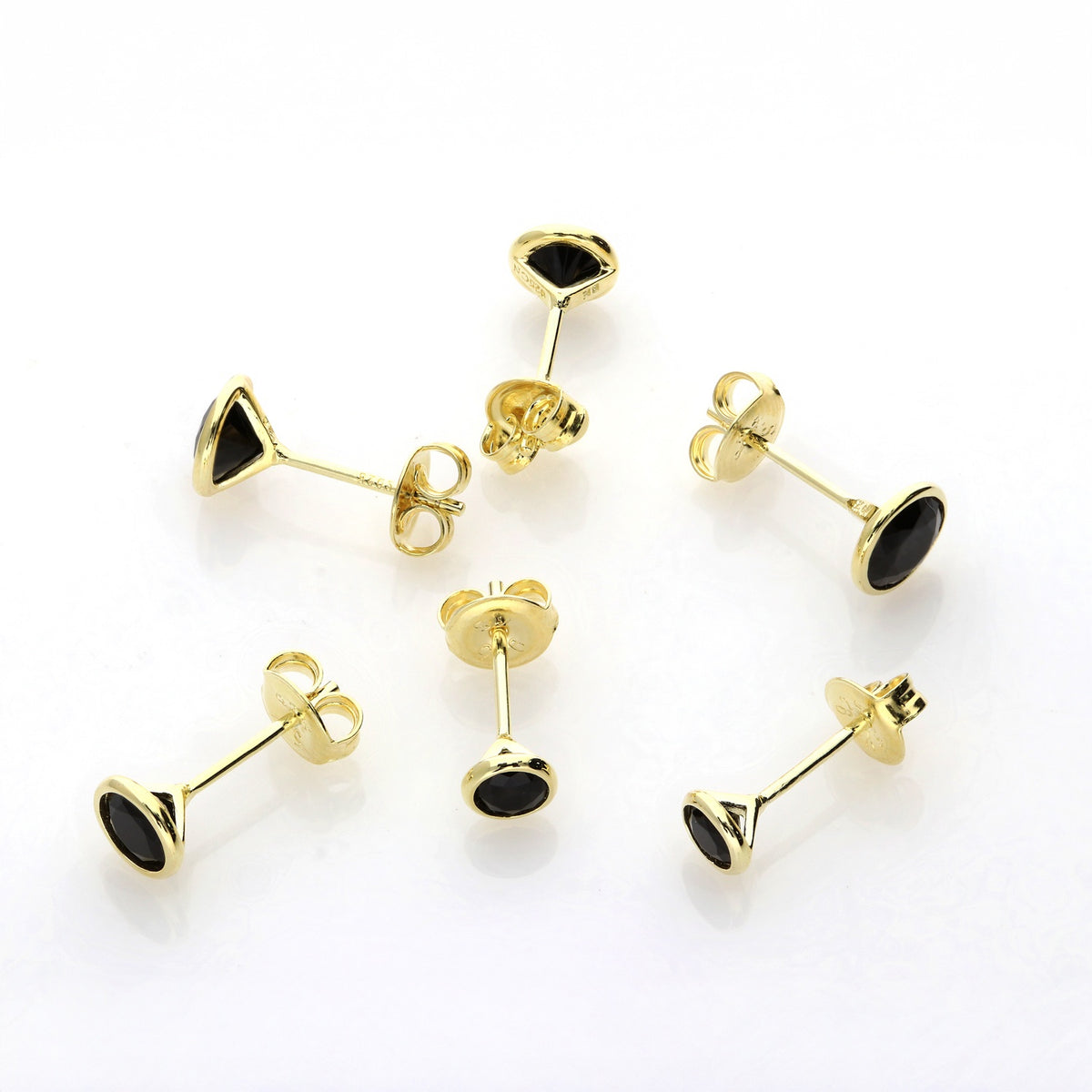 Martini Solitaire Stud Earrings Style E942-01-01, Martini Solitaire Stud Earrings Style E942-01-02 in Flatlay Display