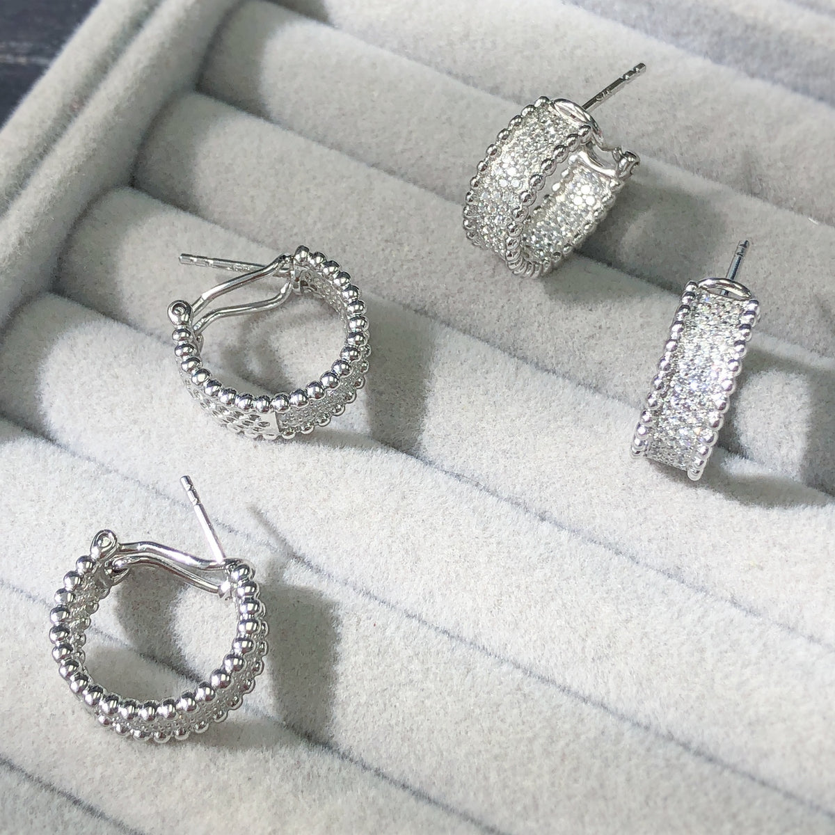 Bead Hoop Earrings Style E1404-01 in Flatlay Display