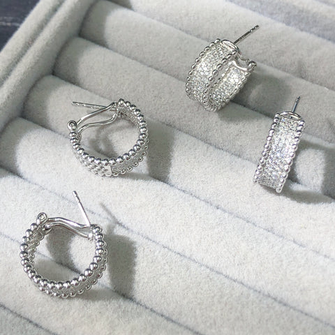 Bead Hoop Earrings Style E1404-01 in Flatlay Display