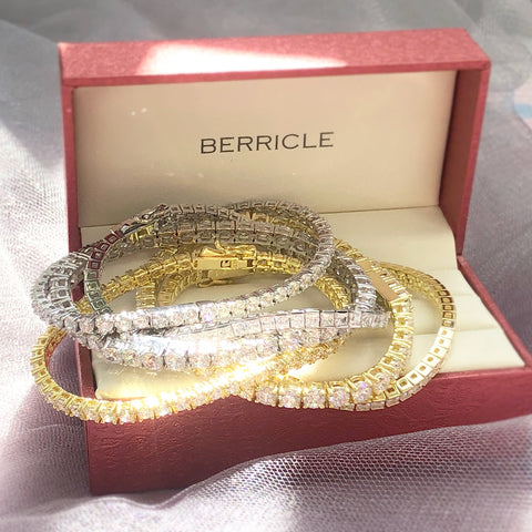 Tennis Bracelet Style B351-03-01, Tennis Bracelet Style B351-04-01 in Flatlay Display