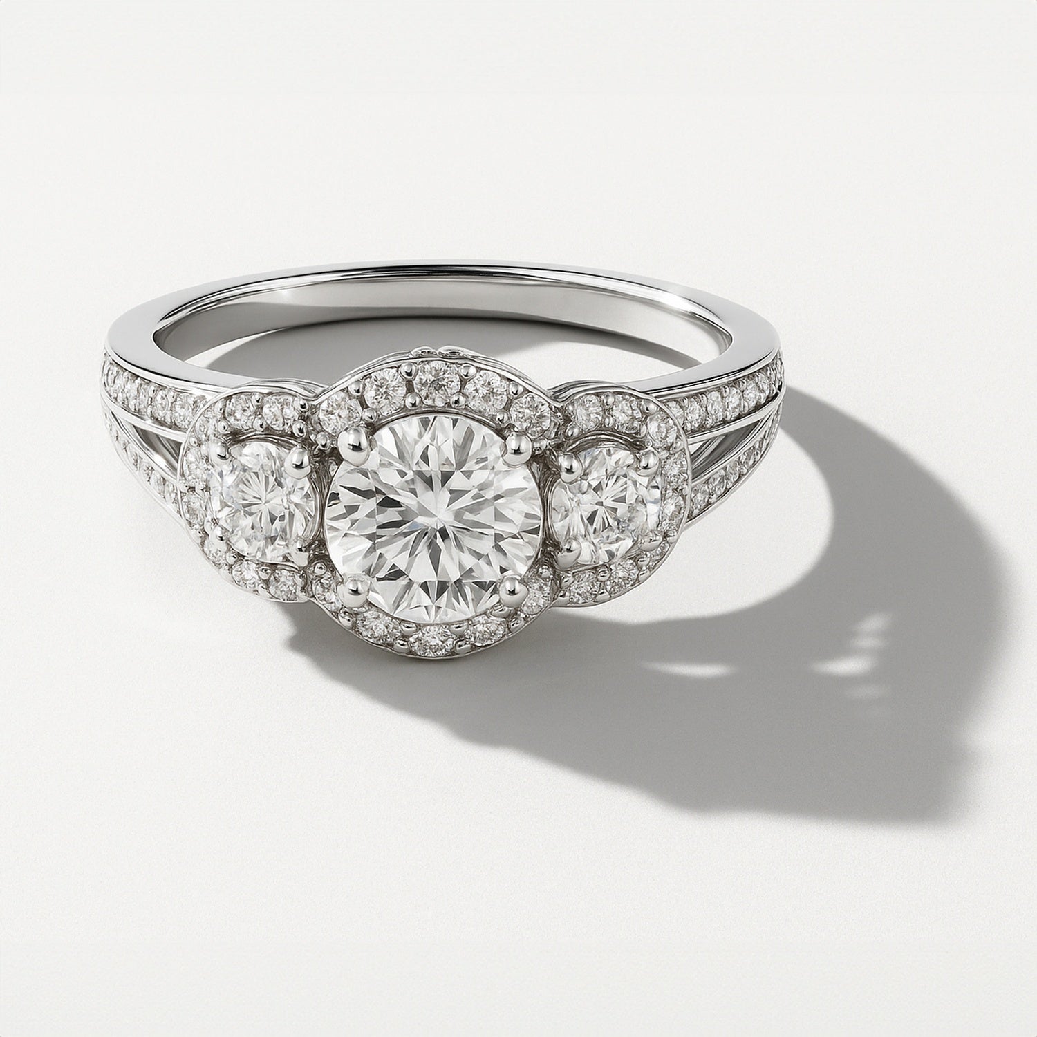 3-Stone Split Shank Ring