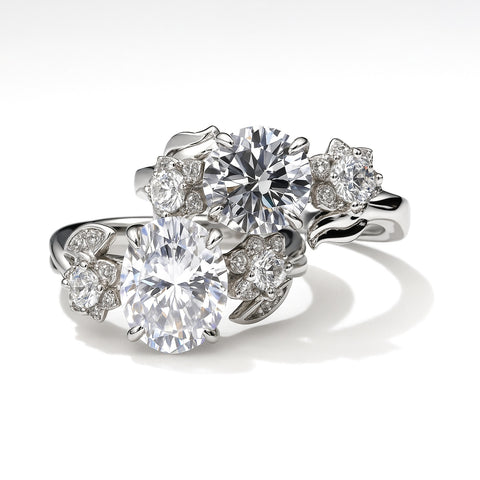 3-Stone Ring, Flower Ring