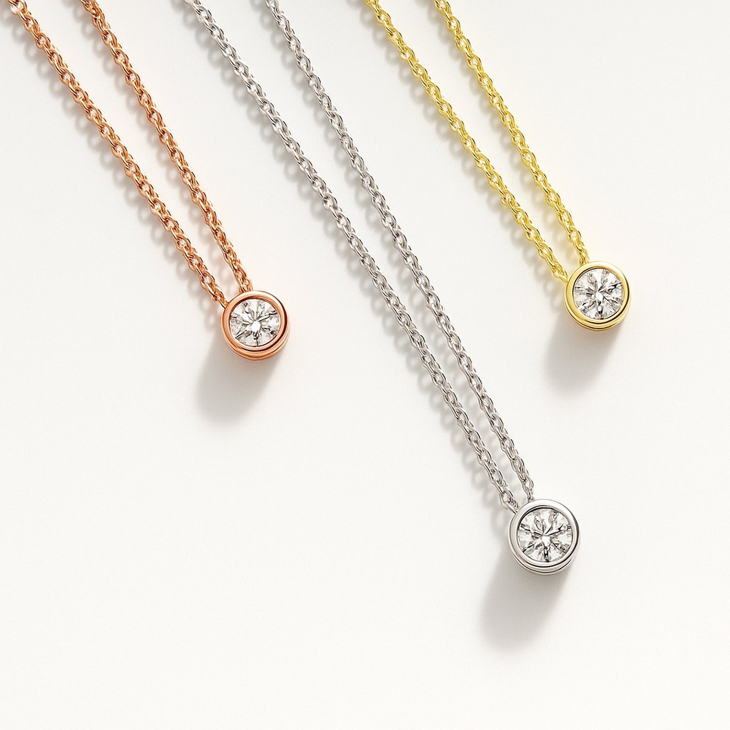 Solitaire Bezel CZ Necklace in Sterling Silver