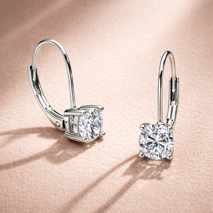 Solitaire CZ Earrings in Gold Flashed Sterling Silver, 2 Pairs
