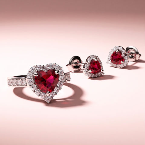 Halo Ring, Halo Stud Earrings